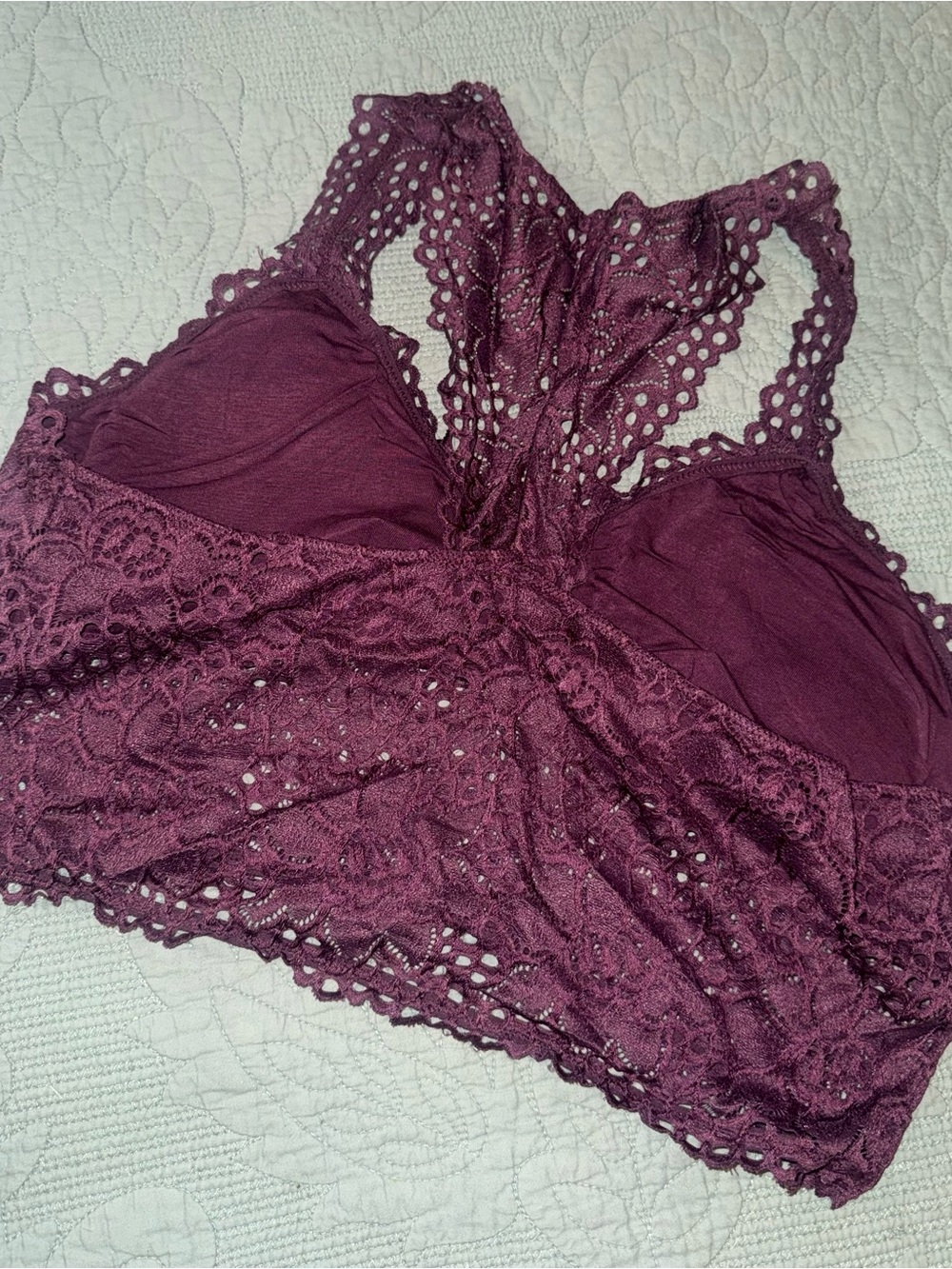 Zenana Outfitters Plum Lace Longline Bralette - Picture 3 of 4